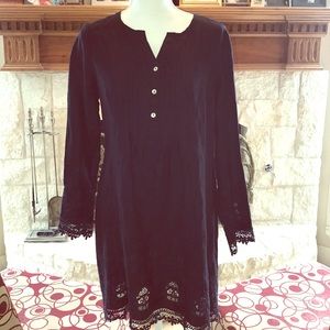 Malvin I ❤️ Linen navy blue tunic dress Sz-M or 8